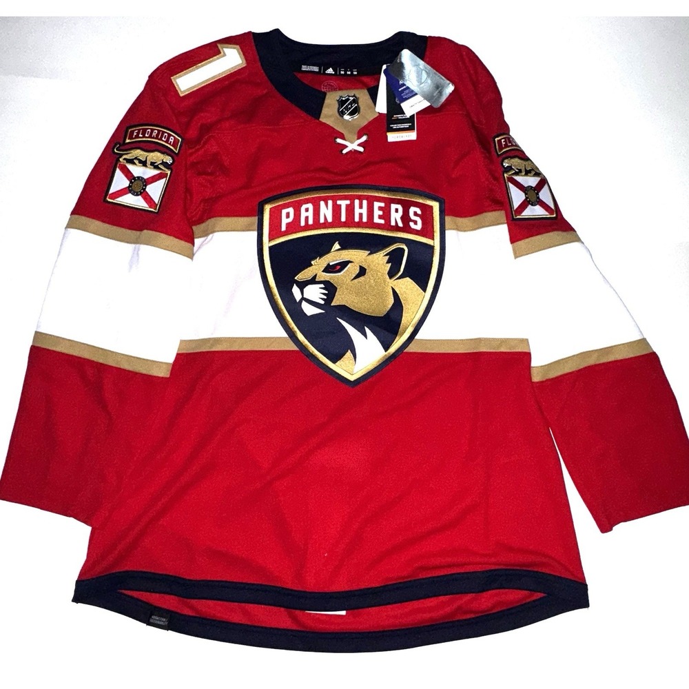 Adidas NHL Florida Panthers Huberdeau Authentic Hockey Jersey Size 52 $230 - Picture 1 of 9